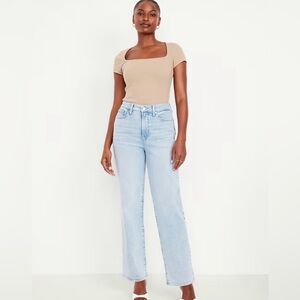 Old Navy Women's High-Rise OG Straight Light Wash Jeans